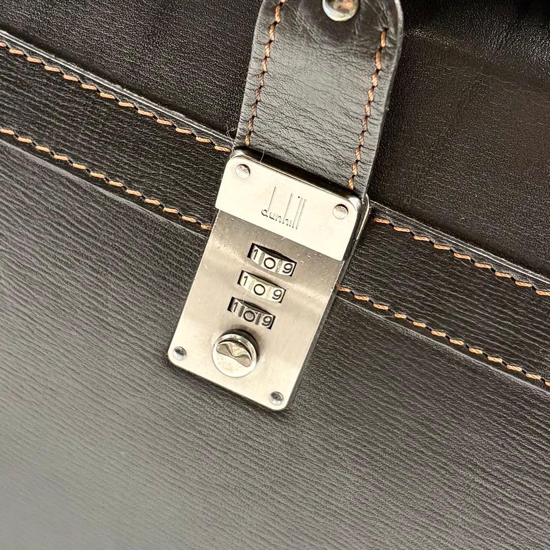 【極美品】ダンヒル ボストンバッグ 大容量 レザー ロゴ型押し ダークブラウン