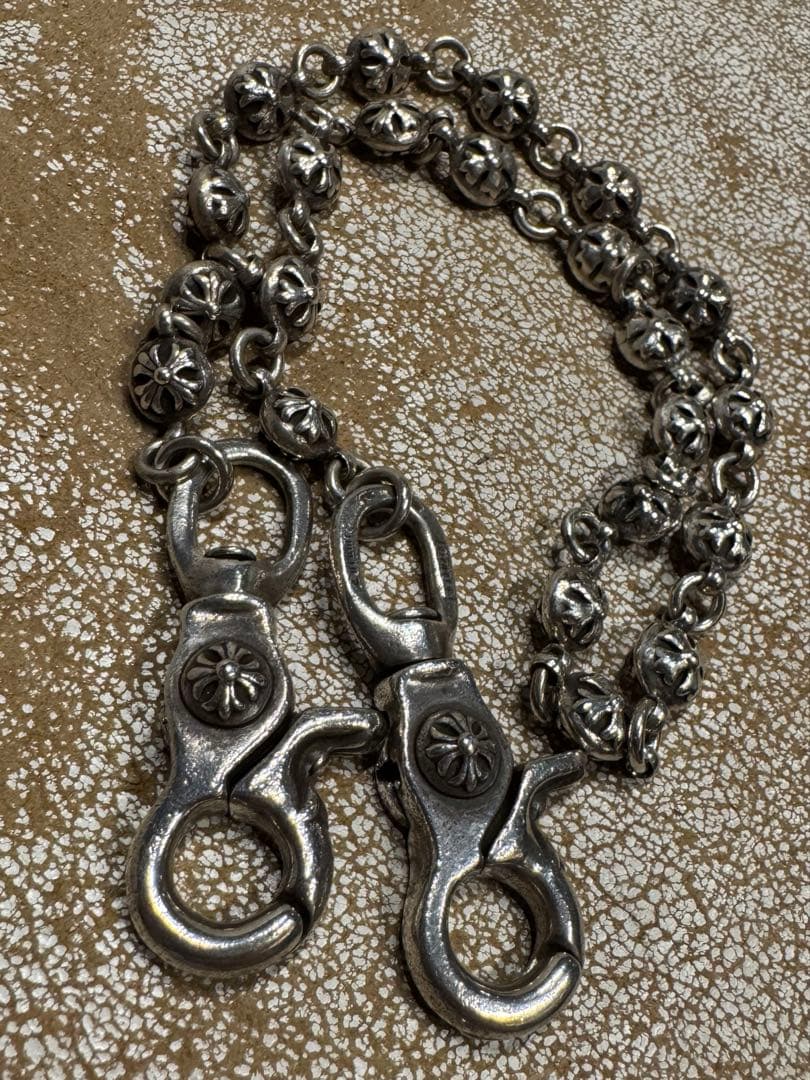 クロムハーツ 2クリップロング#2クロスボール ウォレットチェーン