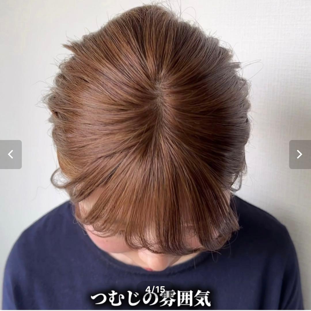 百合子ウィッグ　前髪ウィッグ　スズメ 　　　　　　　ベージュ系ブラウン　前髪あり