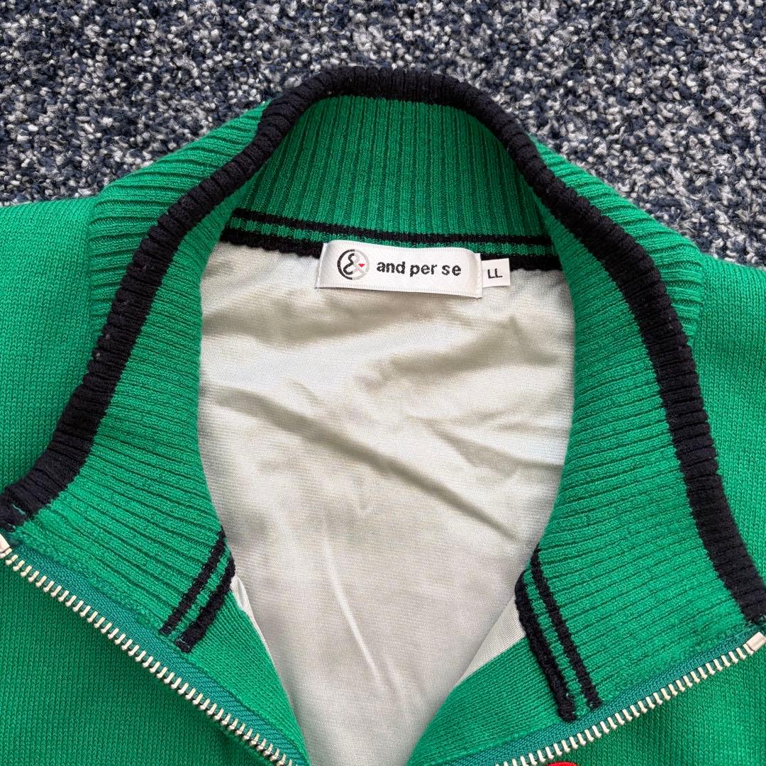 アンパスィ　裏地　防風　ニットジャケット　ブルゾン　アウター　ゴルフウェア　ＬＬ