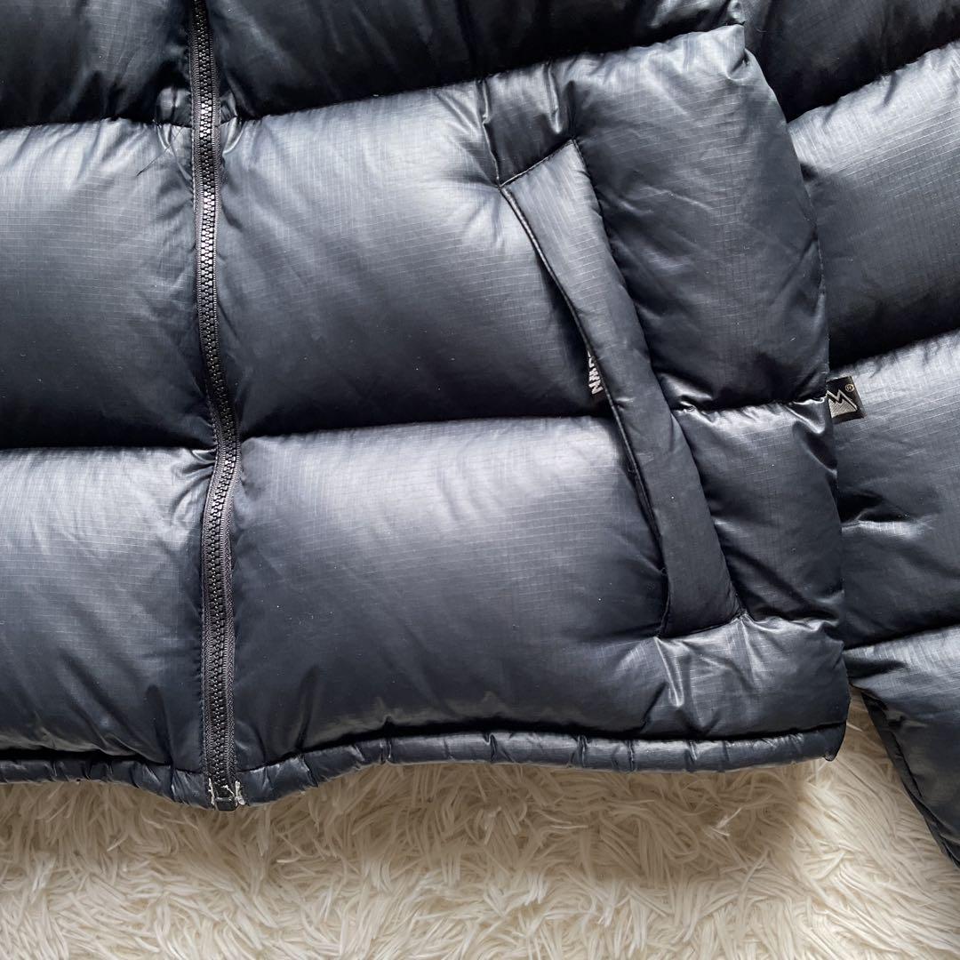人気✨90's ファーストダウン　ダウンジャケット　M ヌプシ型　ブラック　刺繍