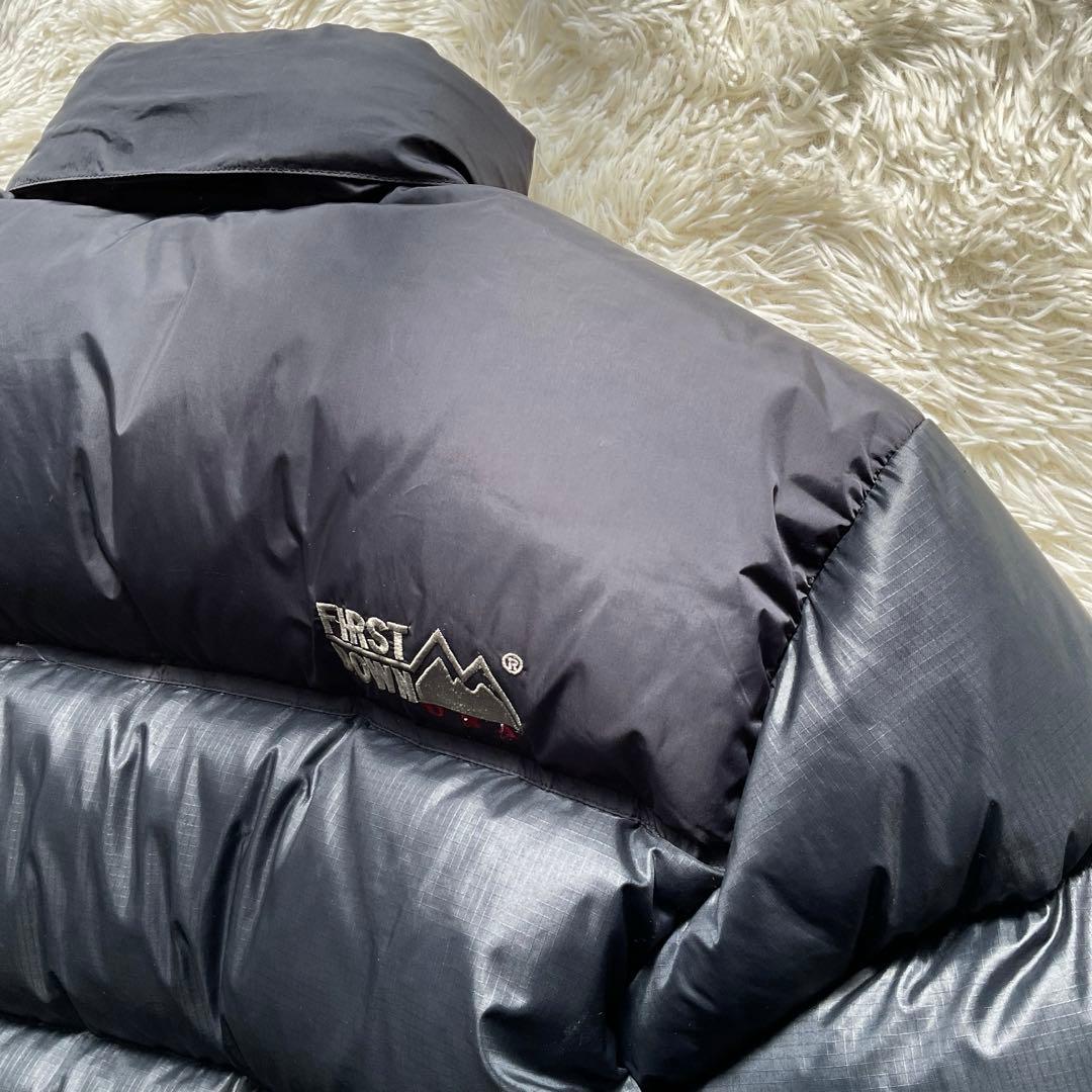 人気✨90's ファーストダウン　ダウンジャケット　M ヌプシ型　ブラック　刺繍