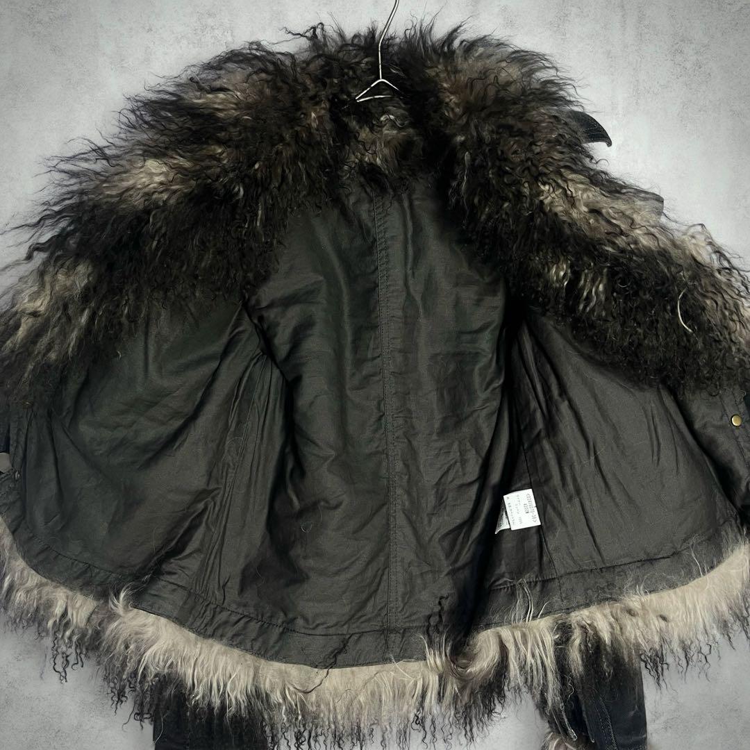 y2k 平成ギャル ラムファー フェアリーグランジ デニムライダースジャケット