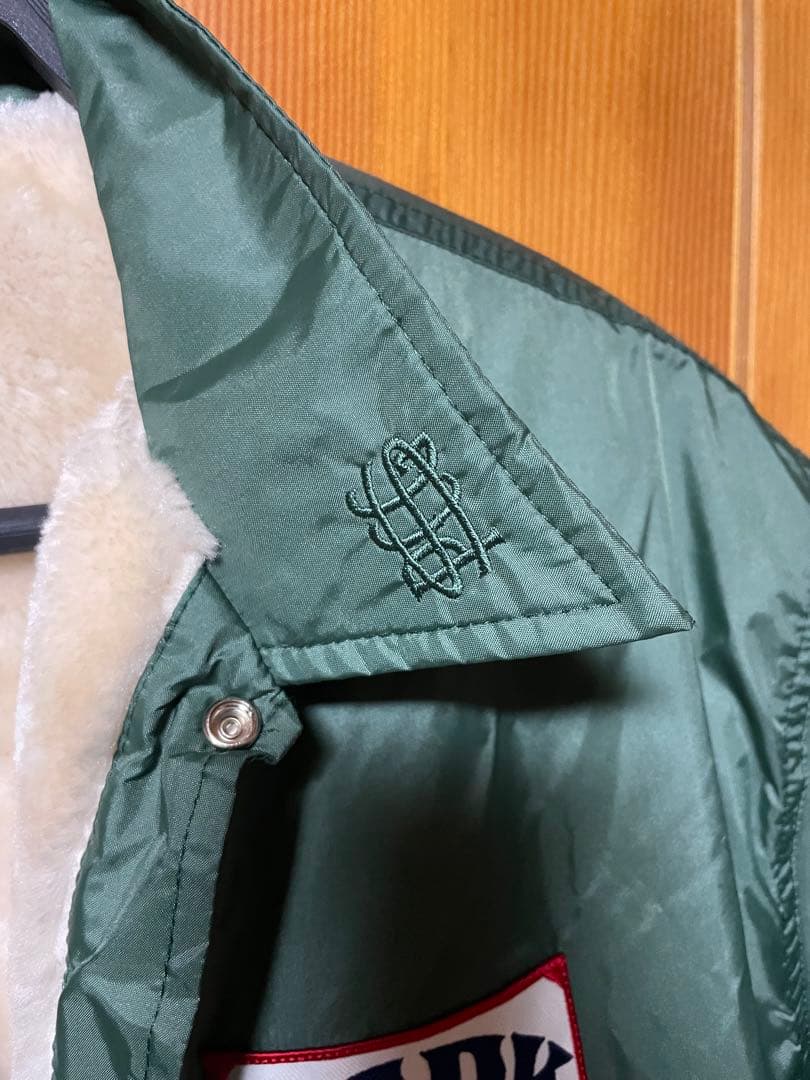 ポークチョップ　ボアコーチジャケット オリーブグリーン　Lサイズ