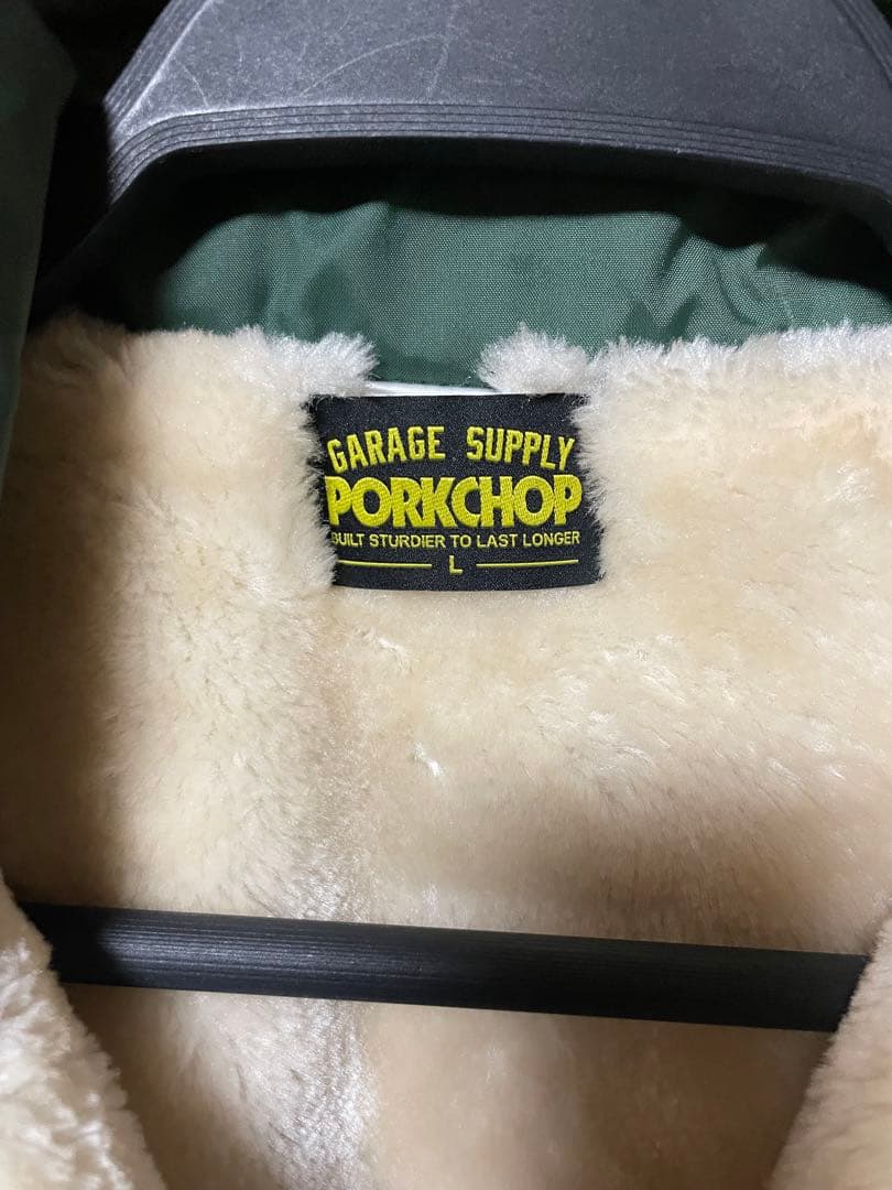 ポークチョップ　ボアコーチジャケット オリーブグリーン　Lサイズ