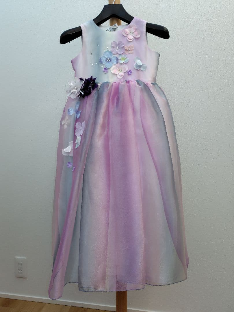 DRESCCO グラデーションパープルオーガンジーロングドレス