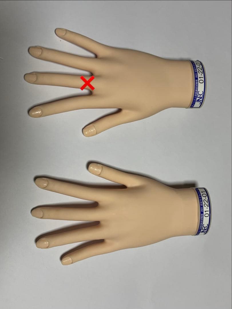 JNECネイリスト検定 認定モデルハンドと練習用モデルハンド