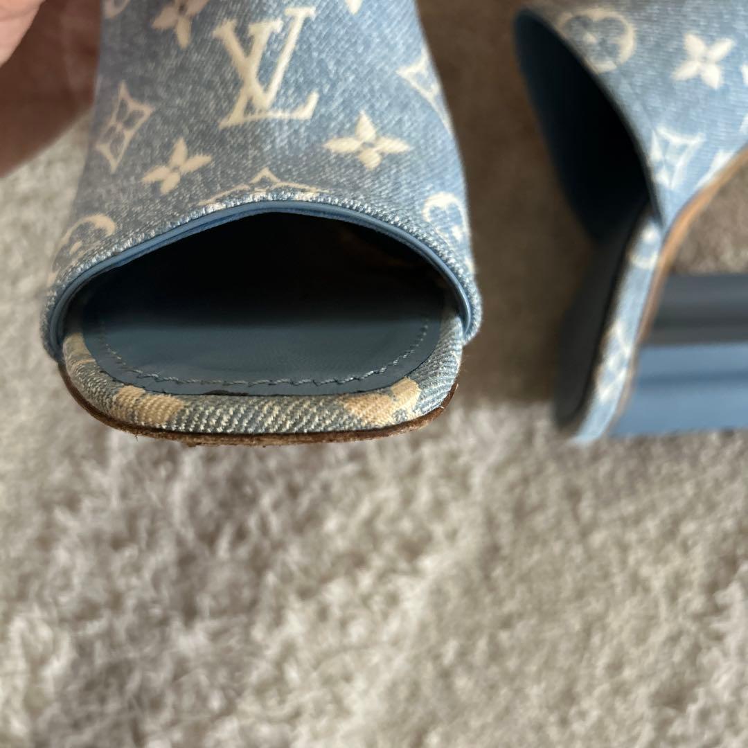 ルイヴィトン サンダル シルエットラインミュール　36 モノグラム　デニム