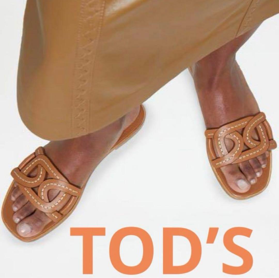 TOD'S トッズKATE ケイトレザーチェーンフラットサンダル希少40未使用