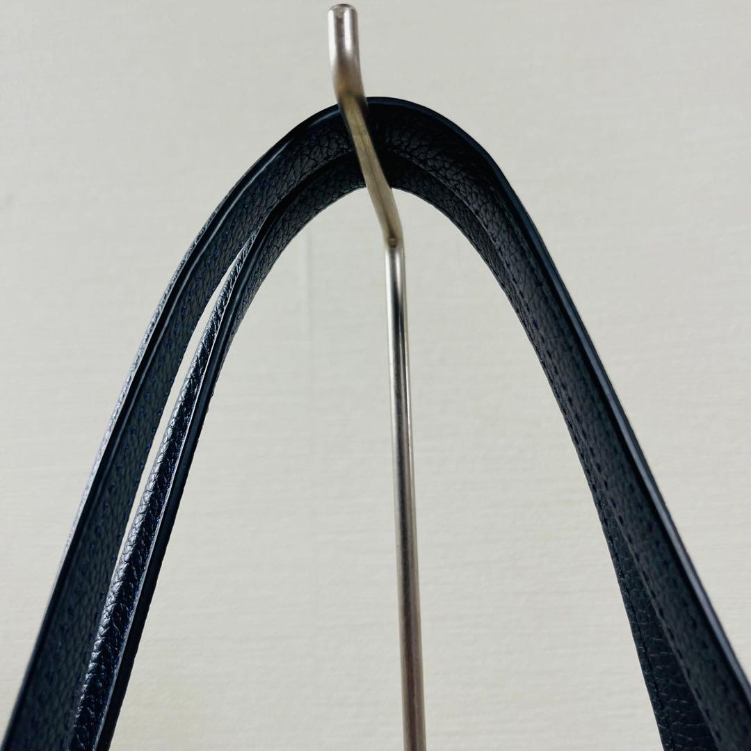 極美品 コーチ イーディー ショルダーバッグ ターンロック ネイビー レザー