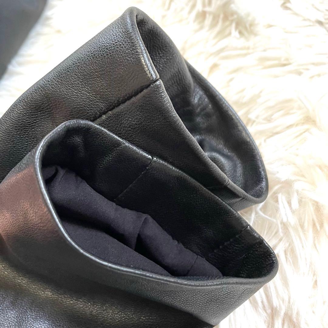 ヘルムートラング　フード　ラムスキン レザージャケット　ライダース　XS