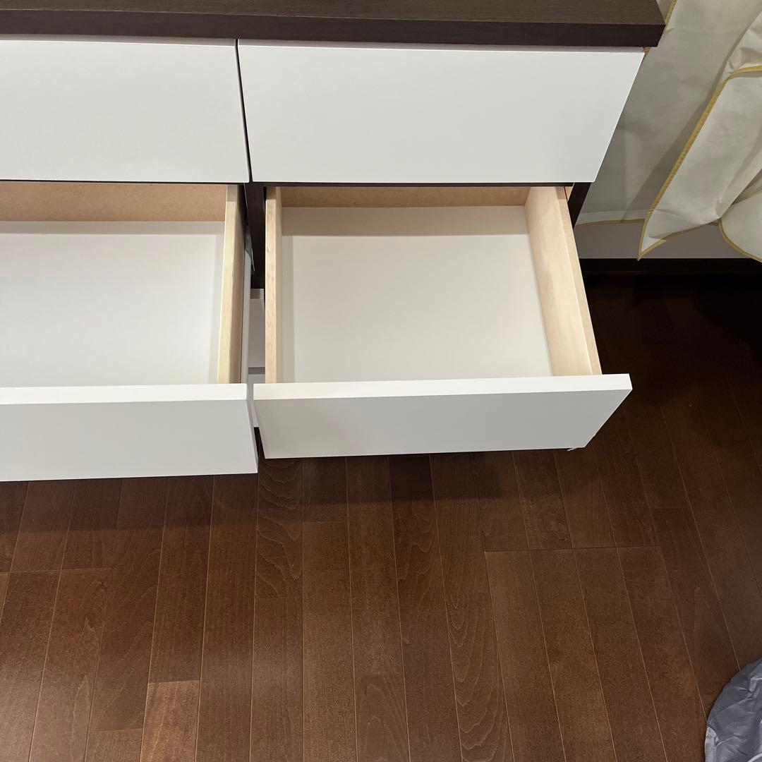 木製4段チェスト（ブラウン、ホワイト）