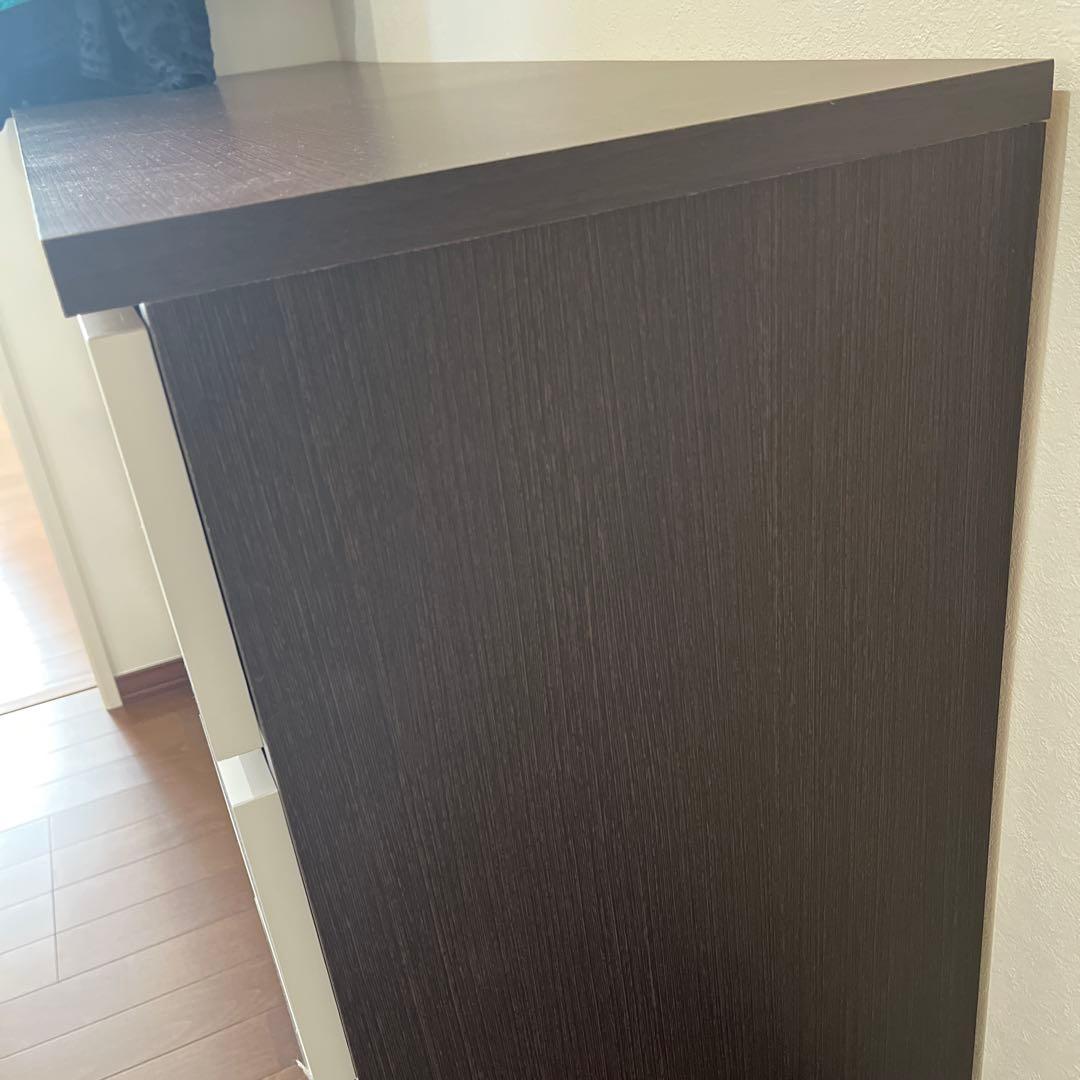 木製4段チェスト（ブラウン、ホワイト）