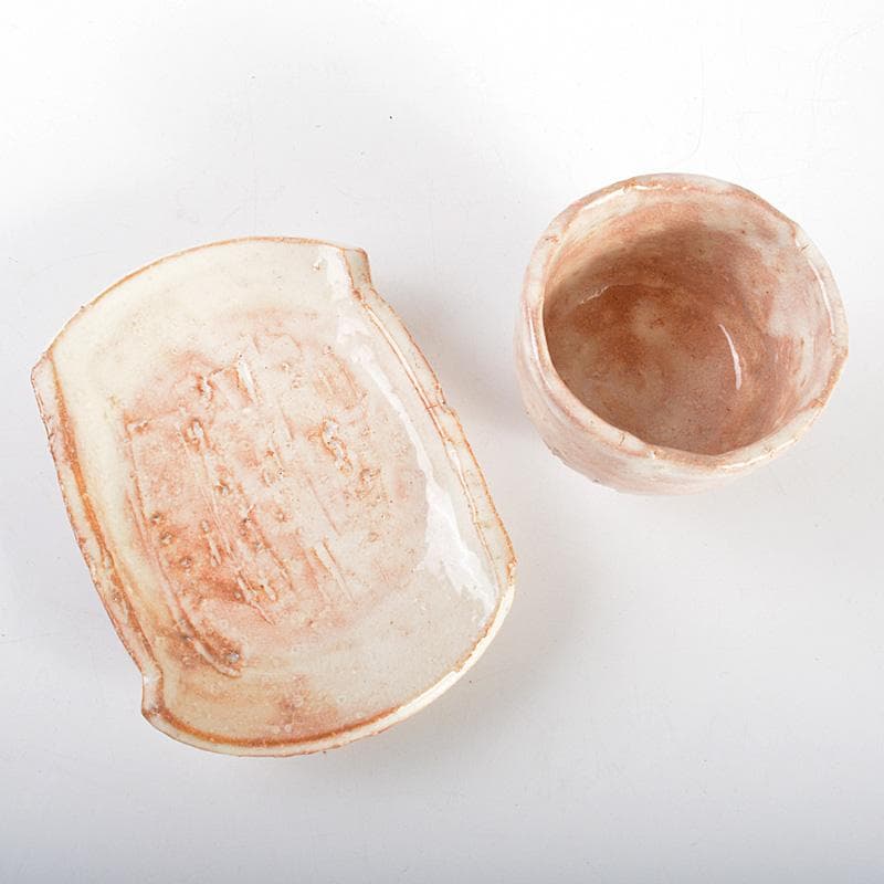 萩焼　十二代田原陶兵衛作　茶器揃　急須　湯冷　煎茶碗6客　共箱　V　6221C