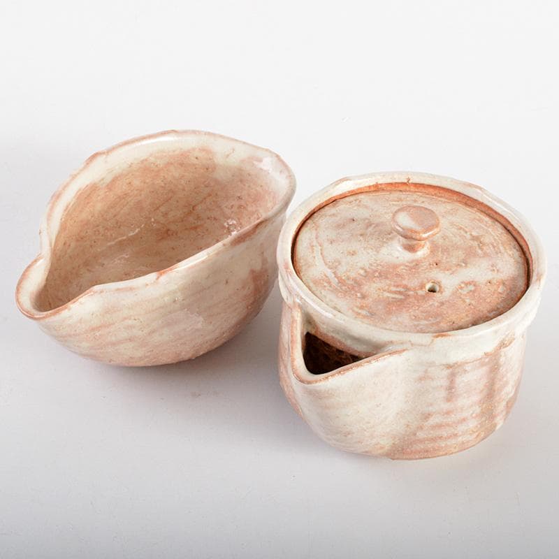 萩焼　十二代田原陶兵衛作　茶器揃　急須　湯冷　煎茶碗6客　共箱　V　6221C