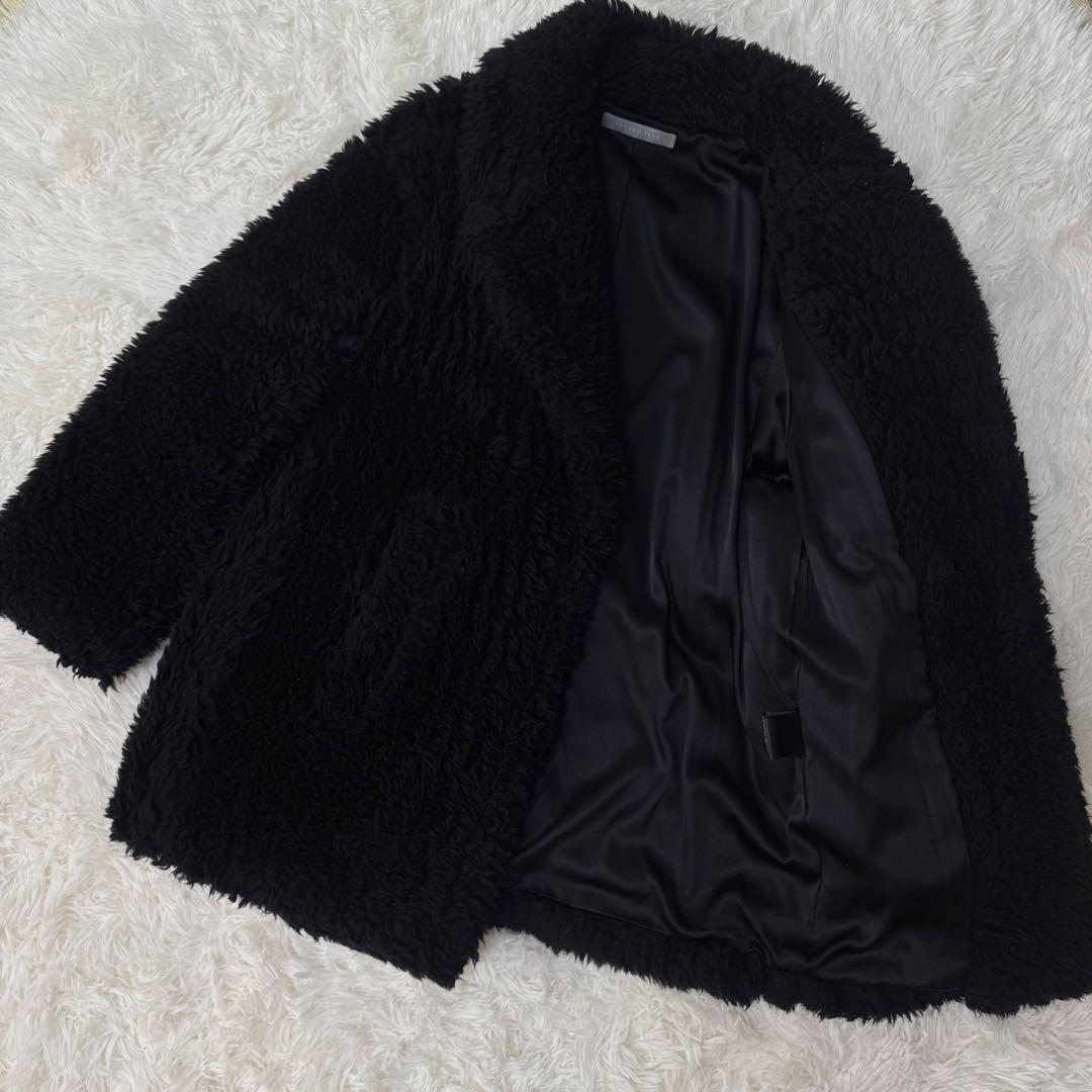 美品　theoryluxe セオリーリュクス　ボア　テディベア　コート　黒　38