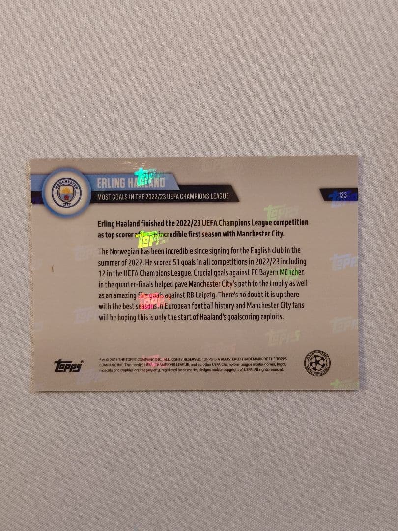 topps now アーリング・ハーランド マンチェスター・シティ 123 16