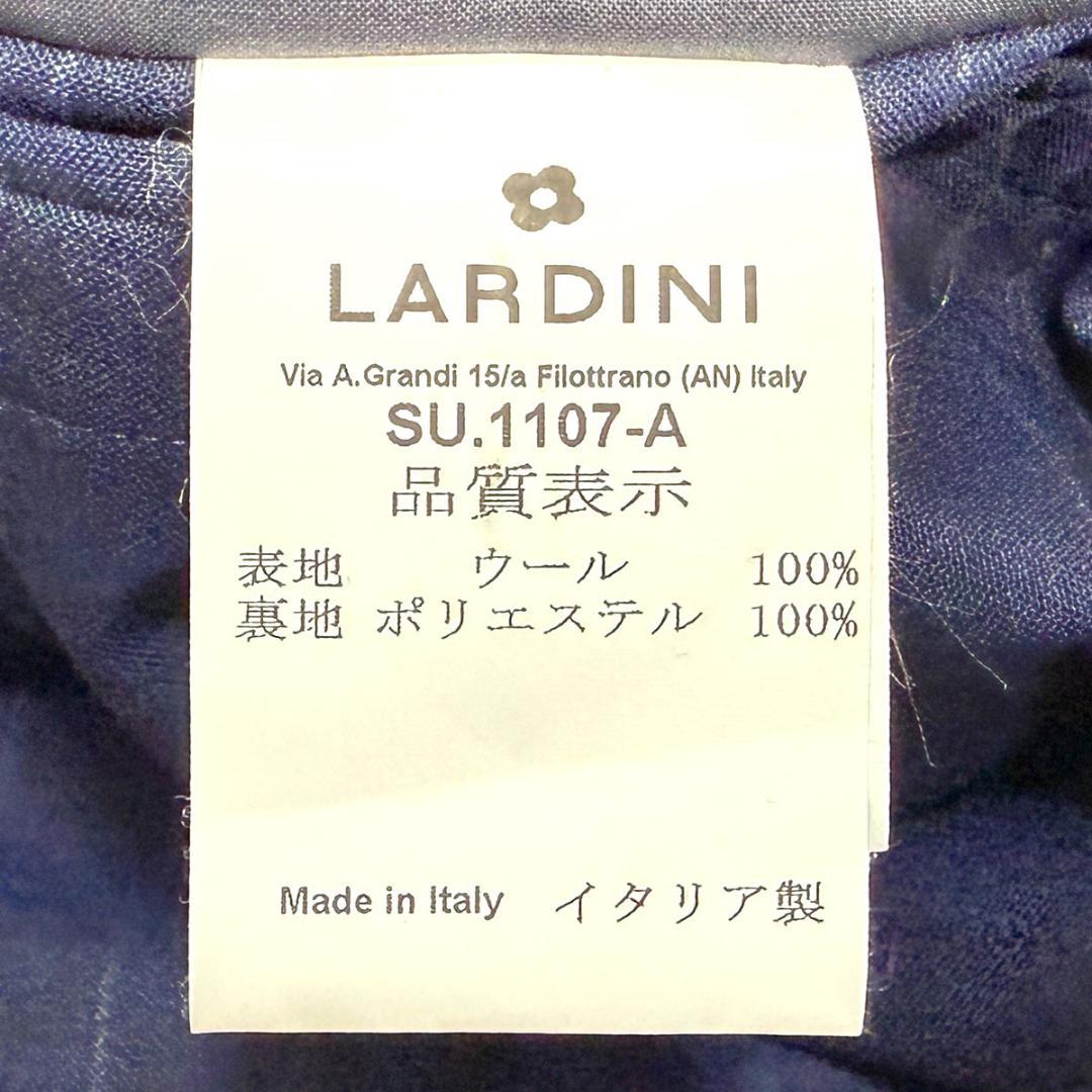 J5131 美品 ラルディーニ チョークストライプトラベルセットアップ 紺 52