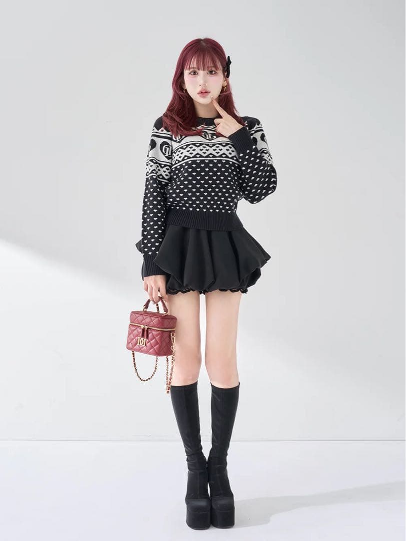 Darich ダーリッチ ボリュームバルーンミニスカート ブラック 黒 FREE