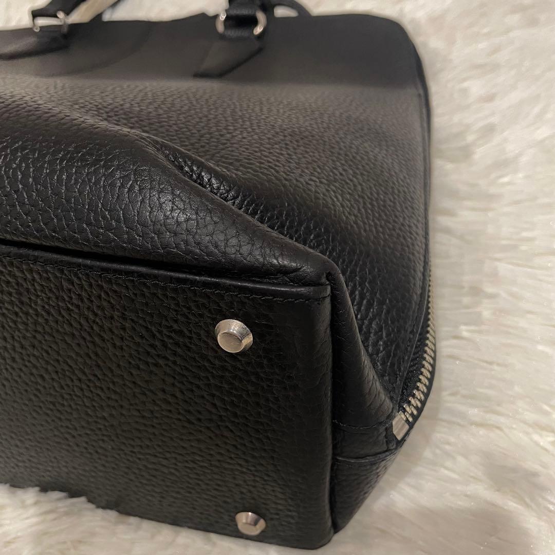 ユナイテッドアローズ ラウンド ビジネスバッグ オールレザー ブラック