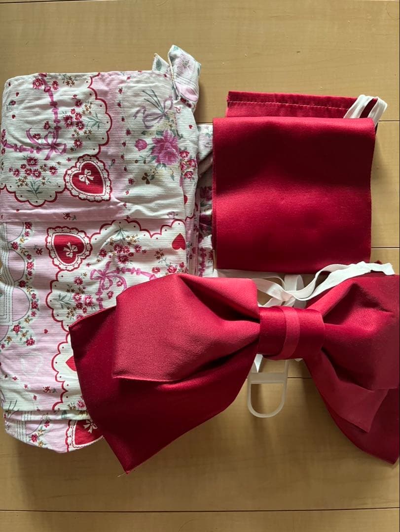 夢展望 DearMyLoveフラワーハンカチーフ柄 浴衣、帯セット