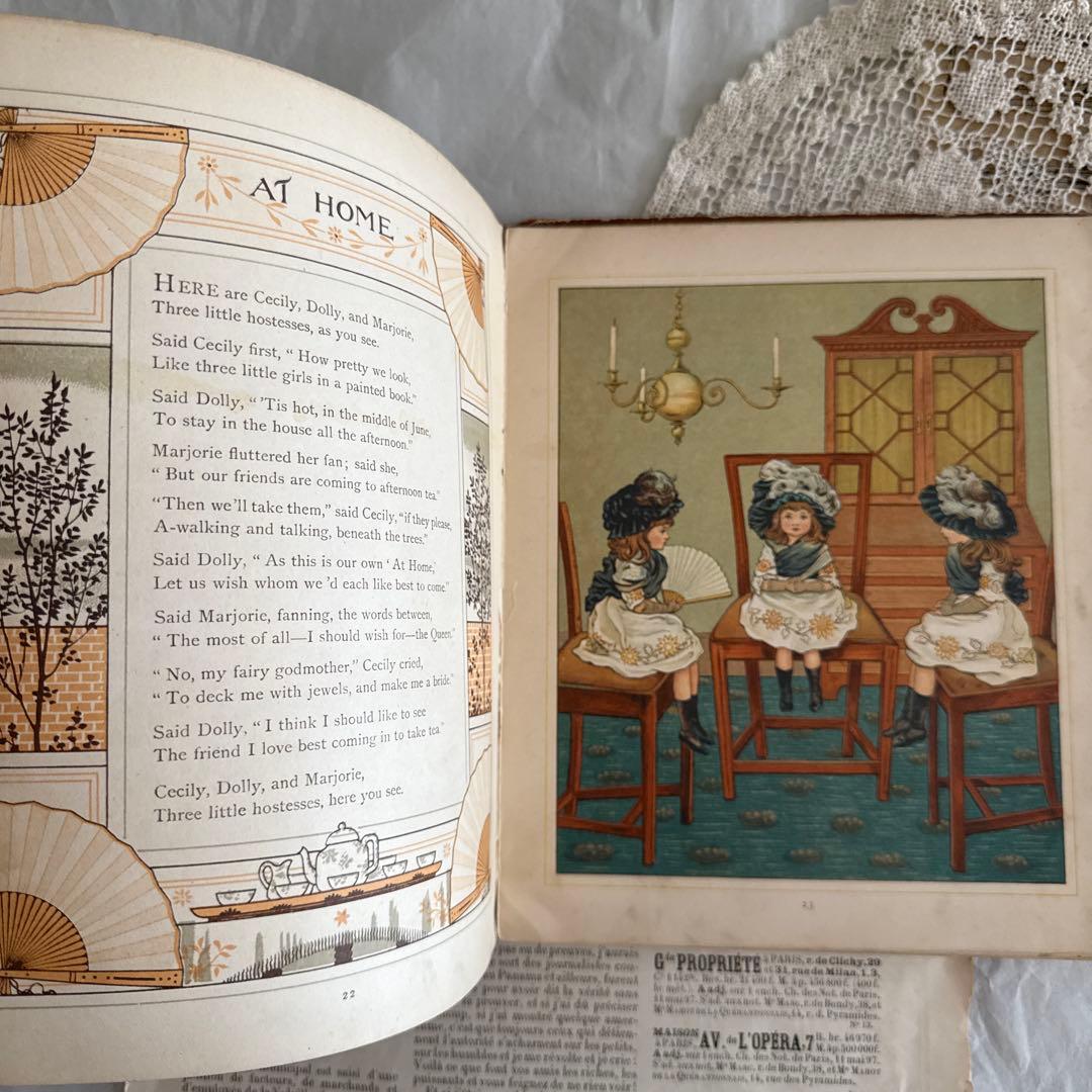 稀少1881年アンティーク美しい絵本イギリス洋書　古書　ジャンクジャーナルに