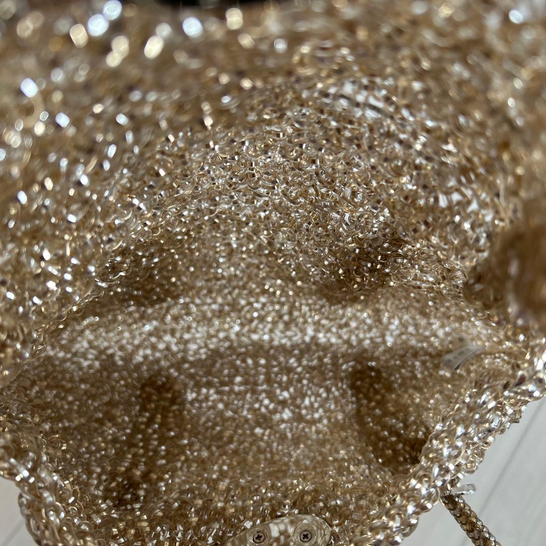 【美品】アンテプリマ　ワイヤーバッグ　　ベージュゴールド　ハンドバッグ