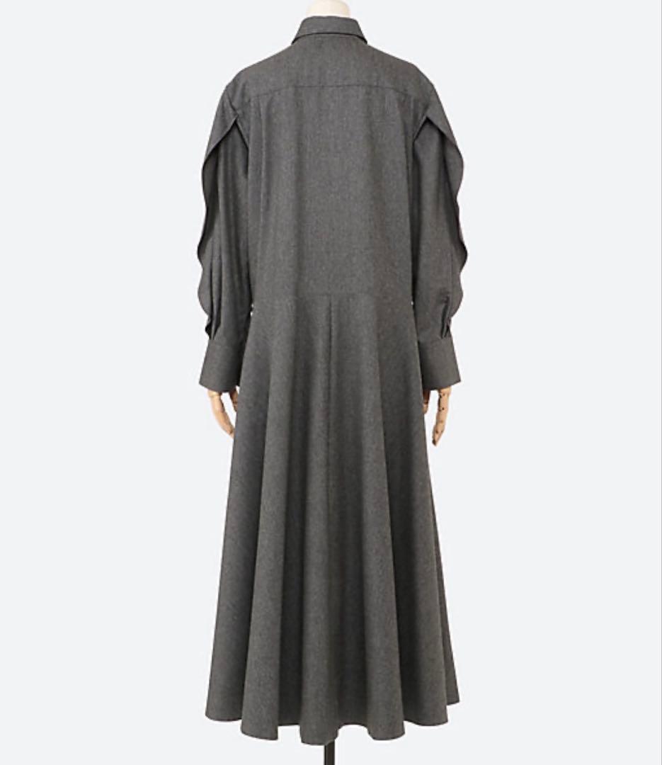 新品 ebure ウールカシミアポプリン リボンタイワンピース ¥108,900