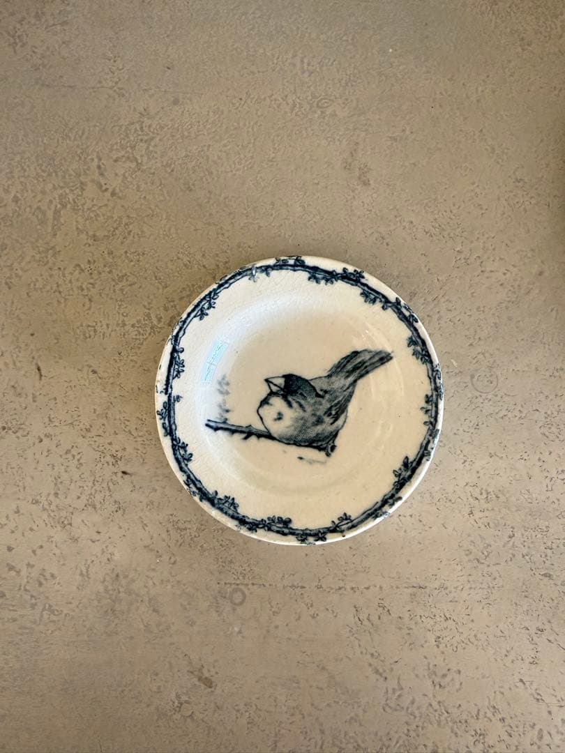 フランスアンティークディゴワンデイネット小鳥と木の実のおままごと皿プレート