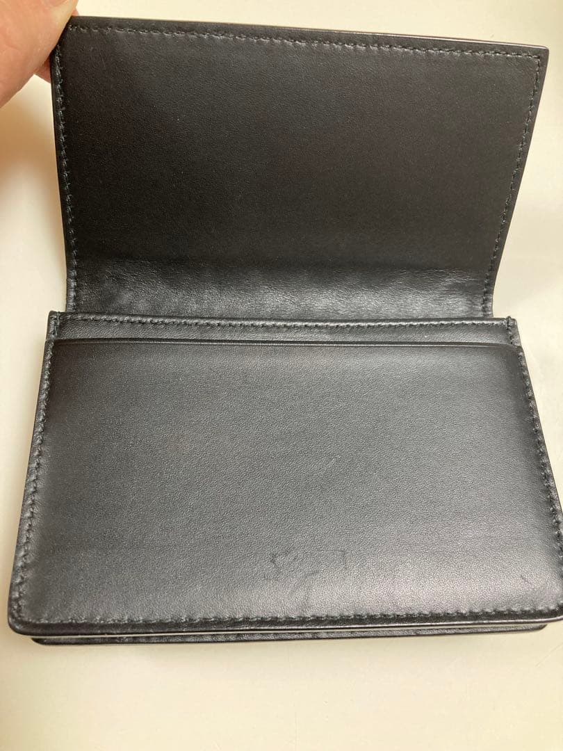 【美品】BOTTEGA VENETA ブラックレザー名刺入れ
