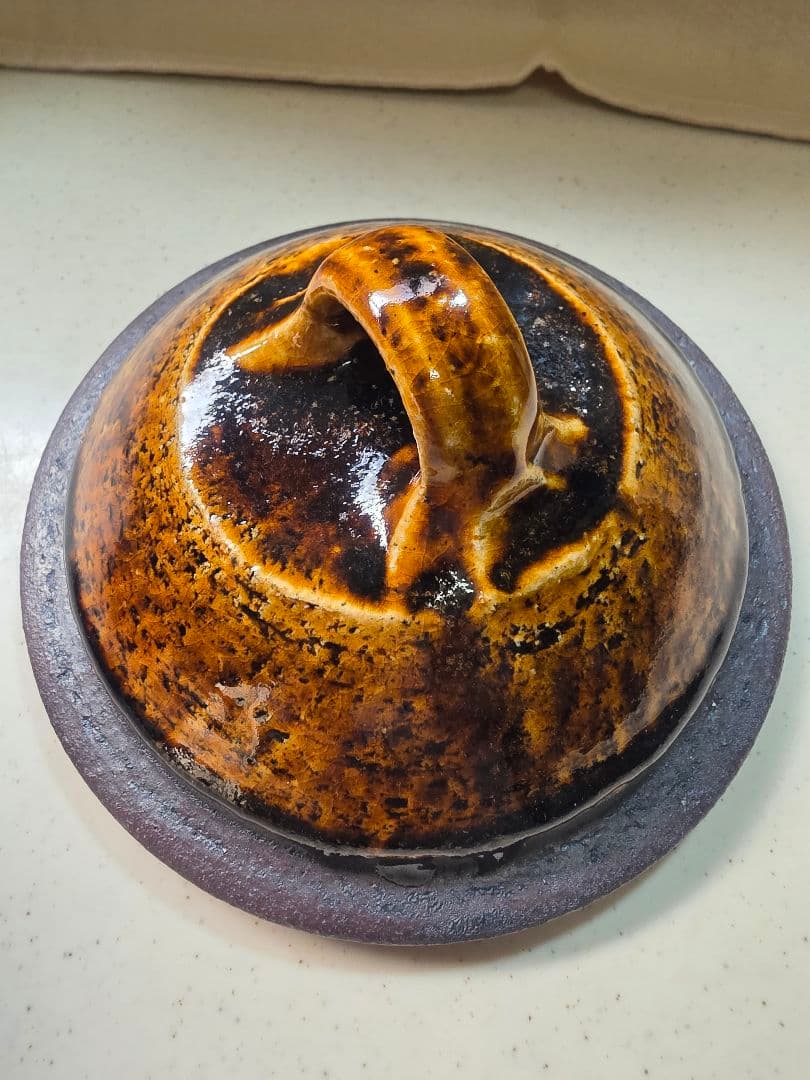 岩井窯　蓋付片手土鍋（小）■美品■