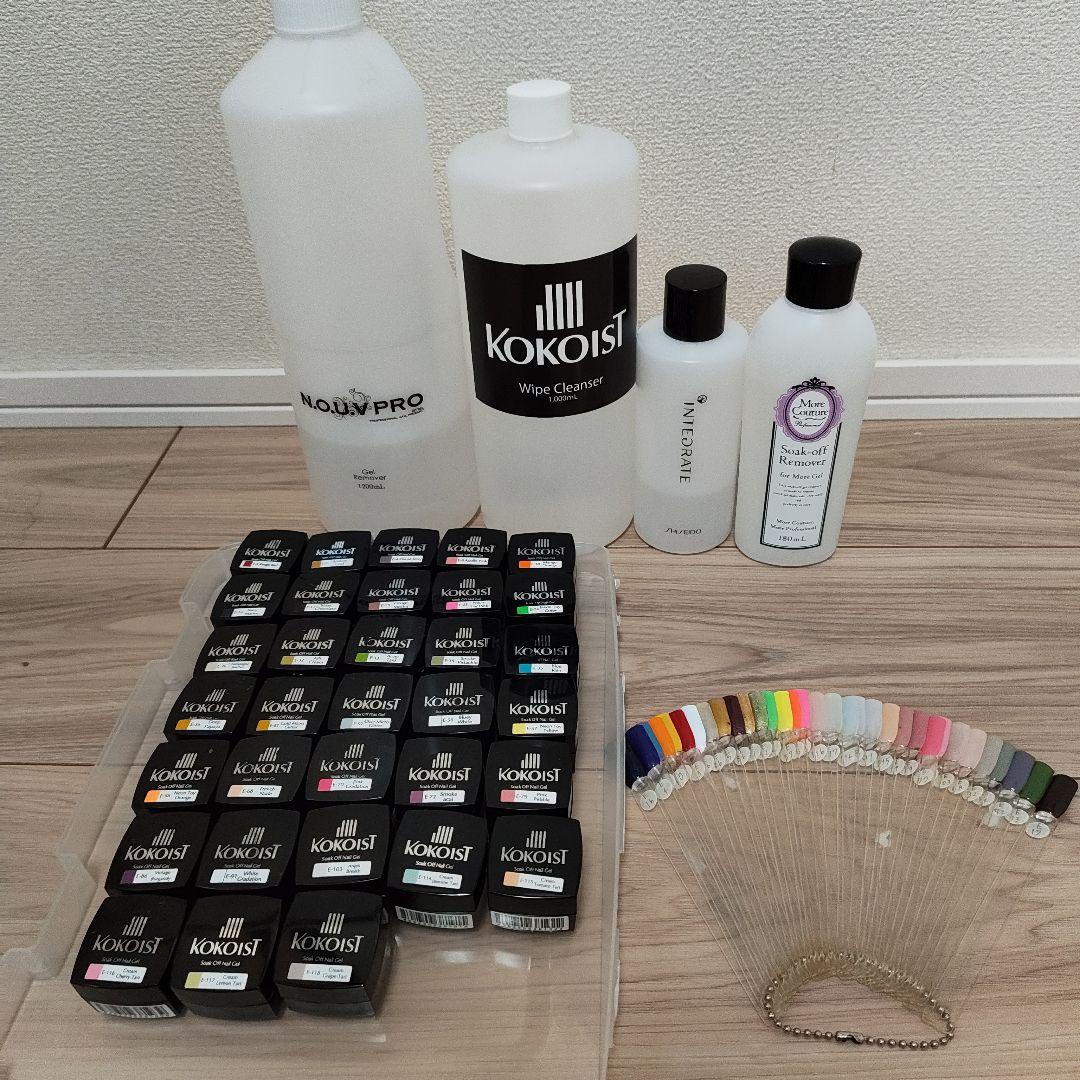KOKOISTカラージェル(4g)33色＋プロ用大容量溶剤4本