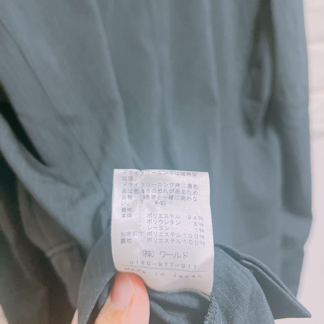 インディヴィ　セットアップ　スカート　４２　美品　黒　ストライプ　スーツ　薄手