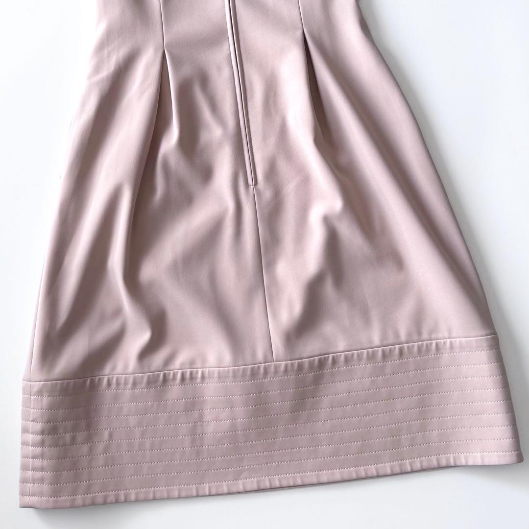 近年モデル Rene ルネ リリィベル 半袖ワンピース フロントジップ パール