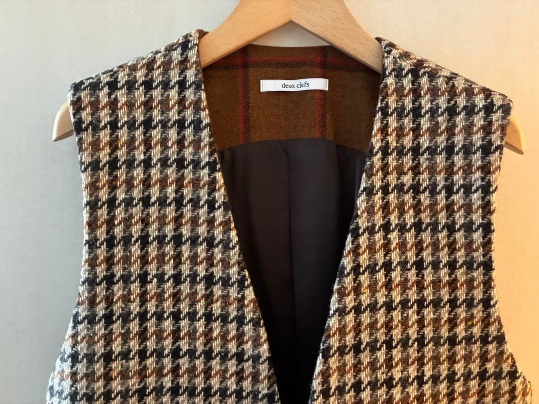 Avec deux clefs ロングベスト　ツイード