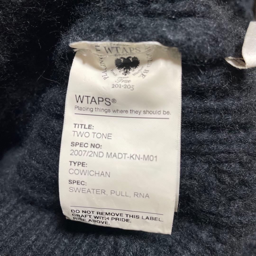 Wtaps カウチンケーブルニット セーター アンゴラ混 ローゲージ ブラック