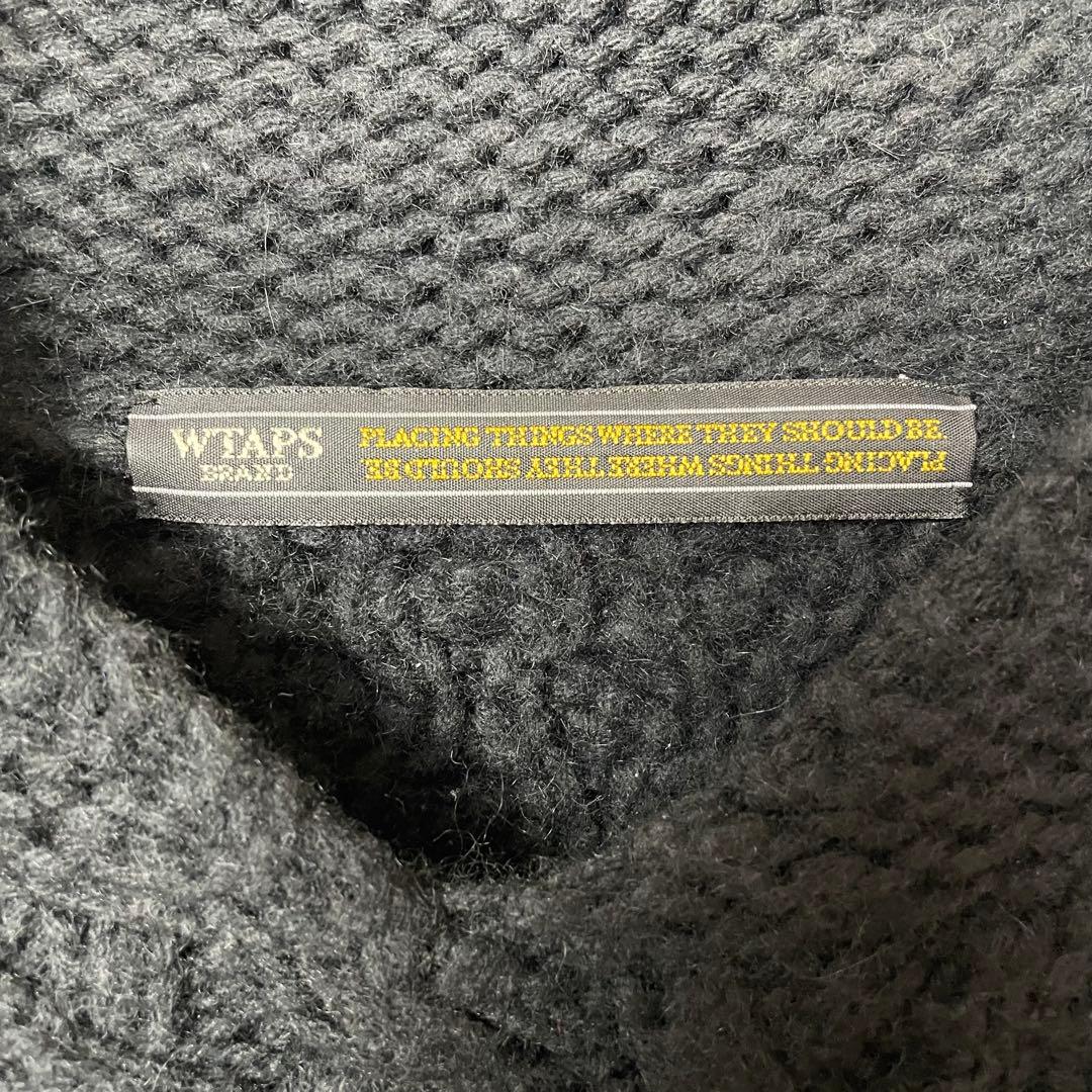 Wtaps カウチンケーブルニット セーター アンゴラ混 ローゲージ ブラック
