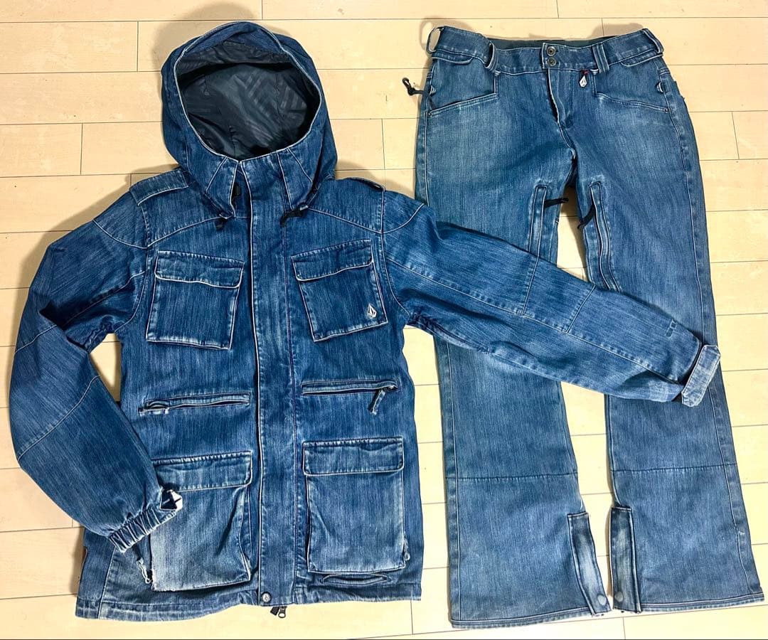 超レア！　VOLCOM スノーボードウェア　リアルデニム　上下セットアップ