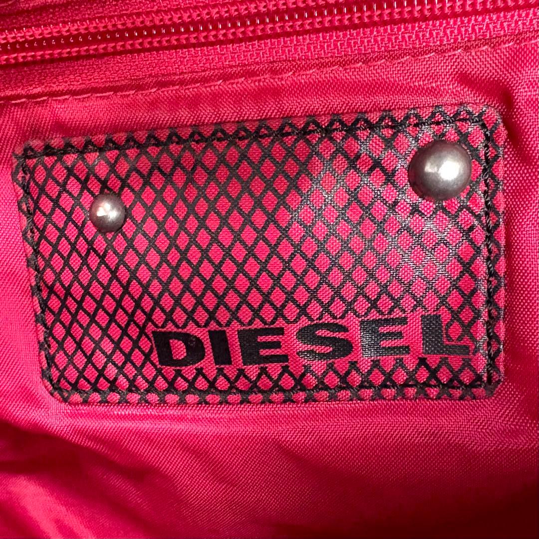 【希少】ディーゼル Y2K ショルダーバッグ ボストン 2way ロゴ刺繍 黒