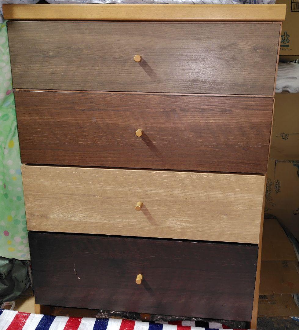 木製チェスト 4色の木目調