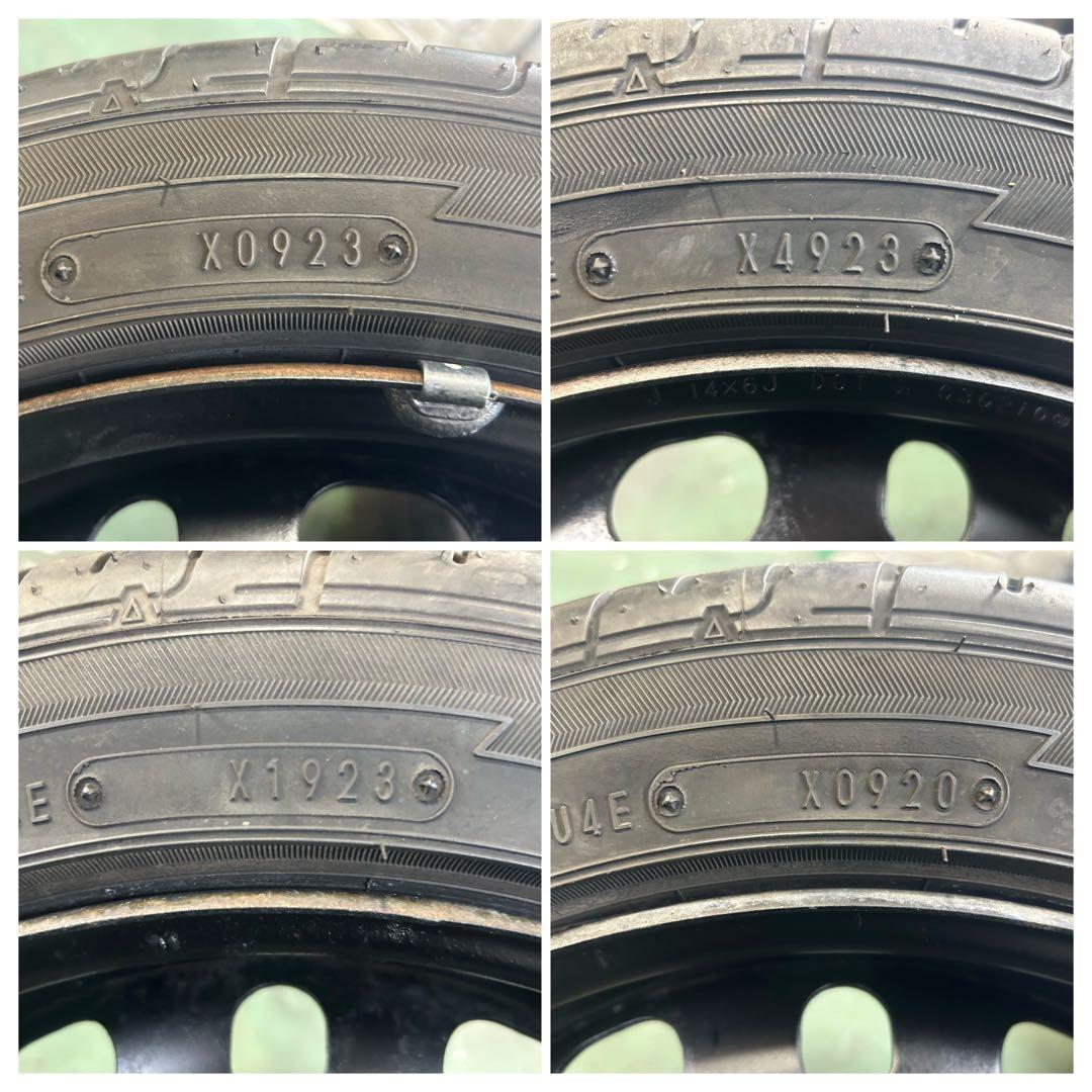 165/55R14バリ山14×6J 4H +45 鉄ホイールセット　軽カー