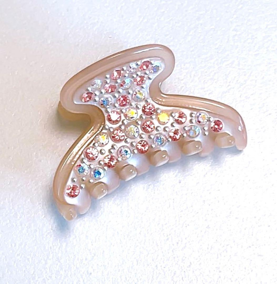 アレクサンドルドゥパリ　ヘアクリップ　ピンク　スワロフスキー　キラキラ　ミニ