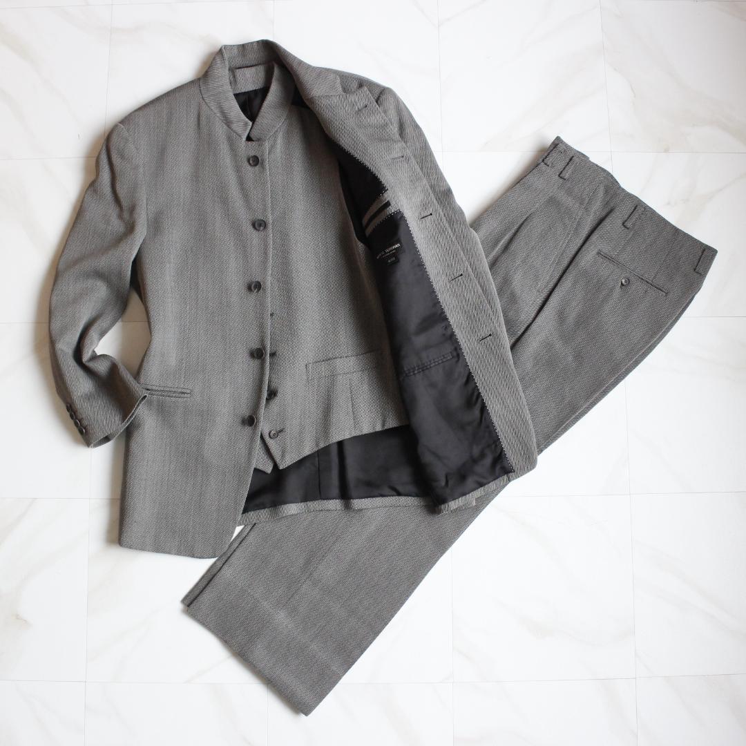 MEN'S TENORAS マオカラー スリーピーススーツ グレー XL