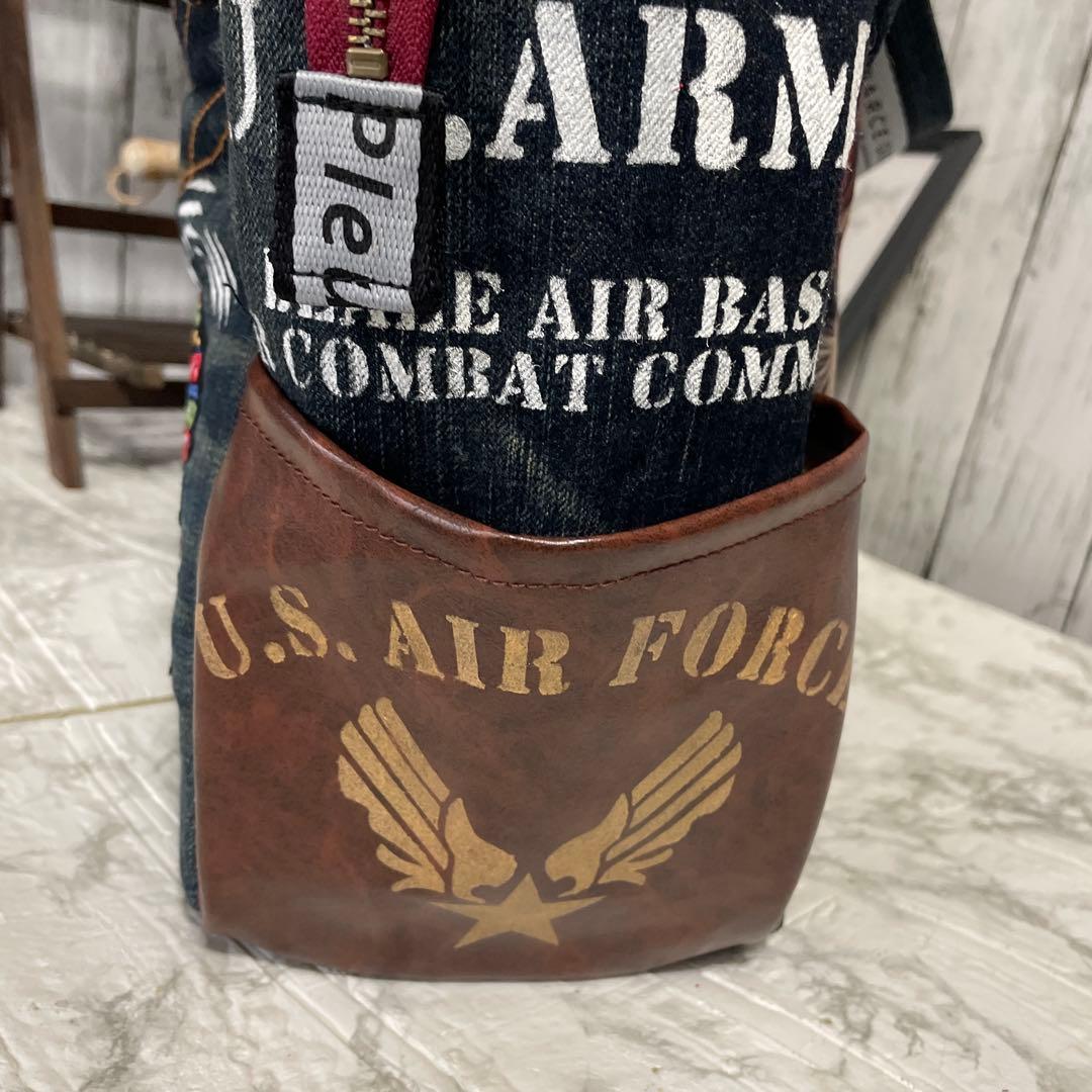 No.537 デニムリメイクバッグ　肩掛けトートバッグ　キャットインディアン