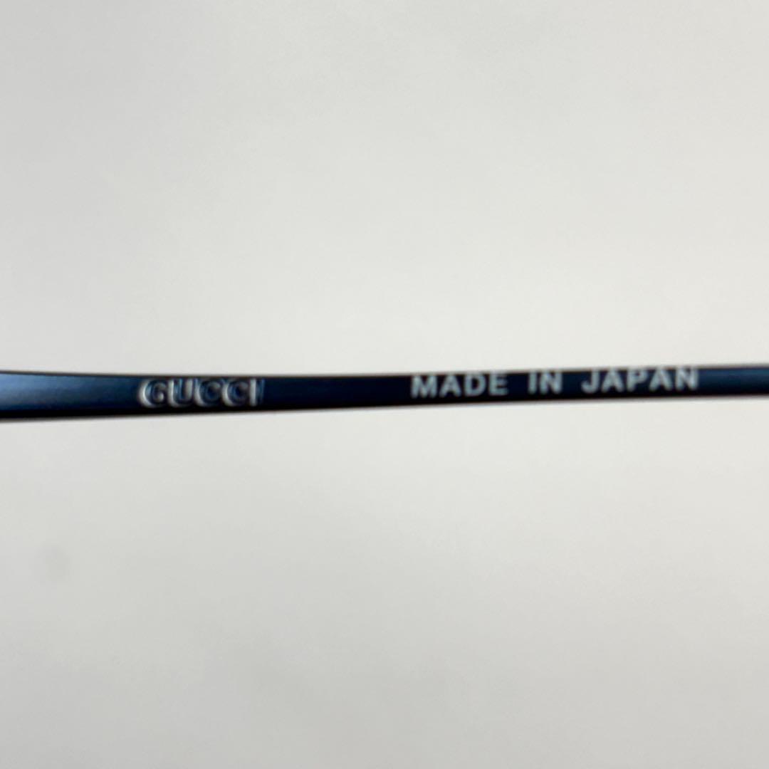 グッチ GUCCI 眼鏡 めがね 度入り ハーフリム ロゴ クリアレンズ　日本製