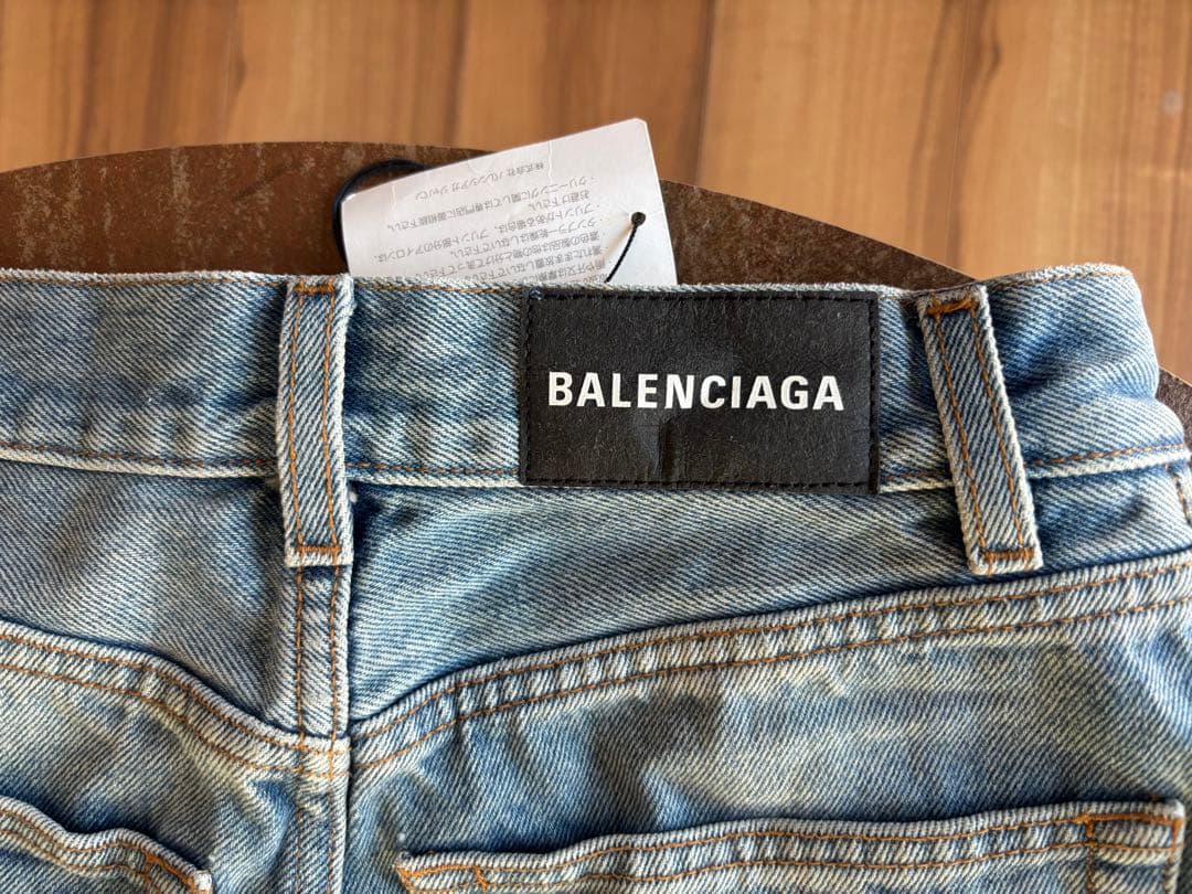 【美品】バレンシアガ ワイドデニム ミドル丈