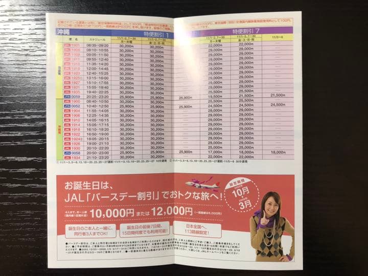 JAL国内線時刻表 2005年11月版 矢田亜希子 東京発着