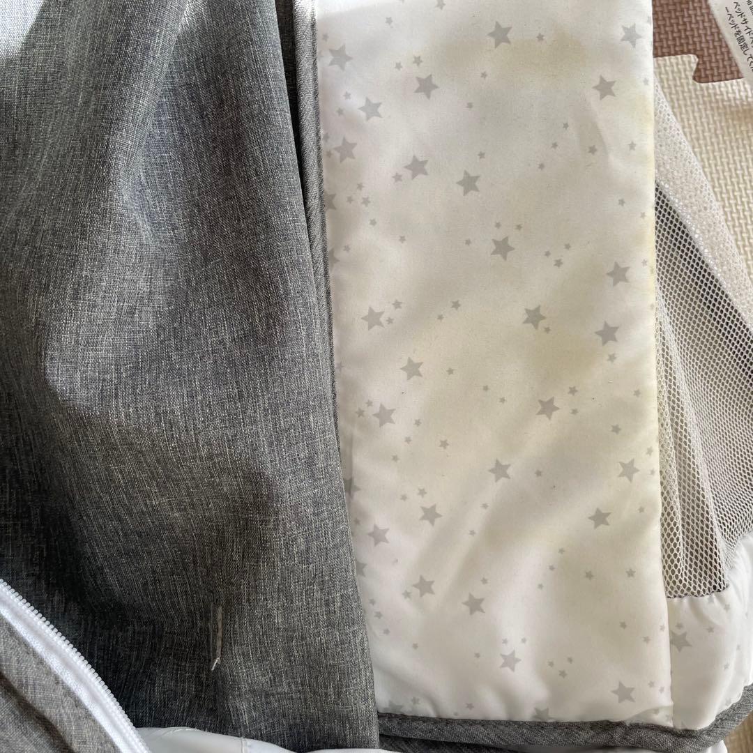 HZDMJ ベビーベッド ゆりかご 蚊帳付き 高さ調節可