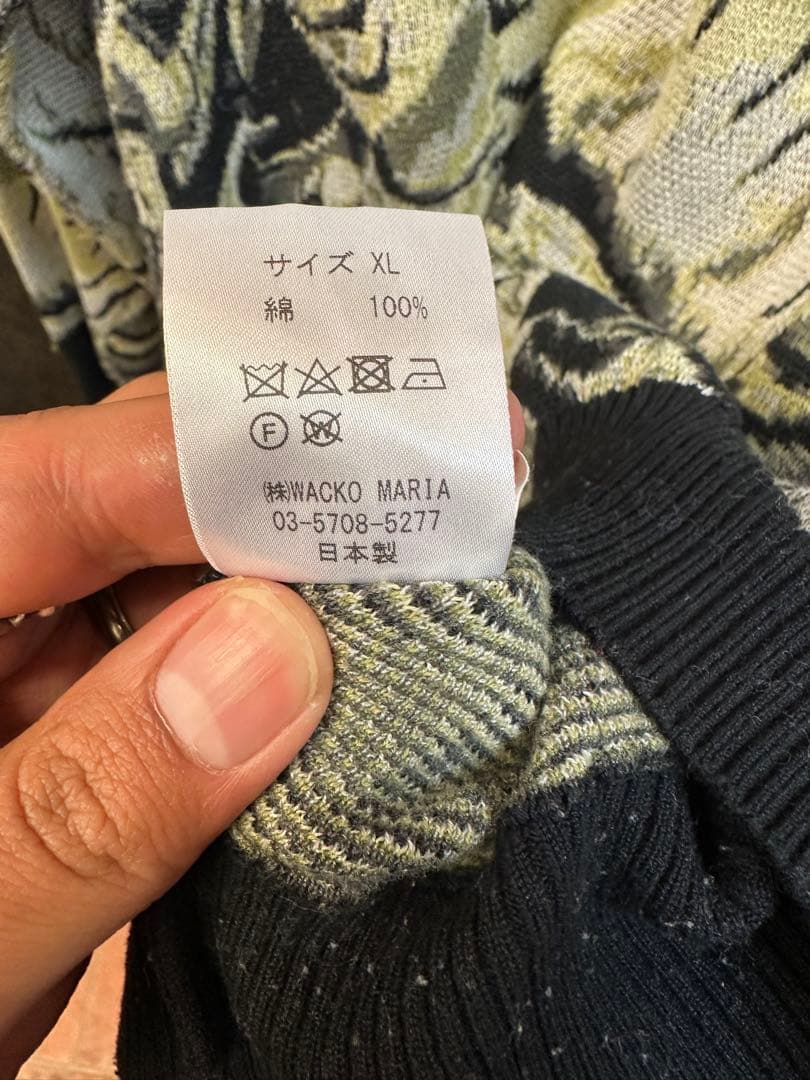 【WACKO MARIA x TIM LEHI】ジャガードニットOlive