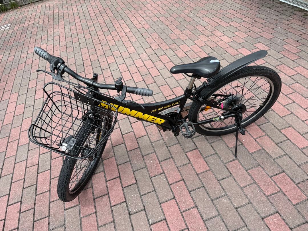 HAMMER ブラック キッズサイクル前カゴ付き(24㌅)お引き取り/配達も可能